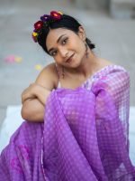 Luxury Edition moslin Saree Collection 0136 - Image 17