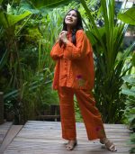 Women Premium Co-Ord Set - Orange Star - Image 7